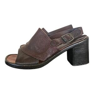 Christian Dior VTG Rare 90s Y2K Chunky Chocolate Brown Heels Sandals sz 5.5